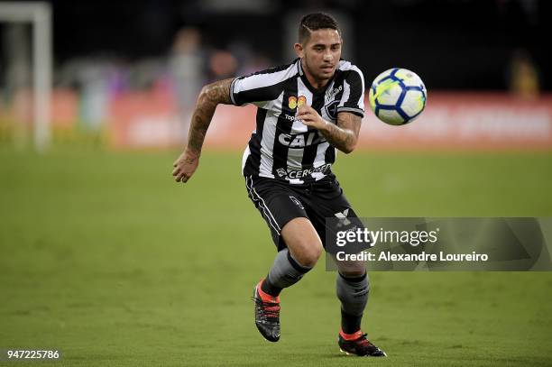 Leandro Carvalho of Botafogo in action during the match between Botafogo and Palmeiras as part of Brasileirao Series A 2018 at Engenhao Stadium on...