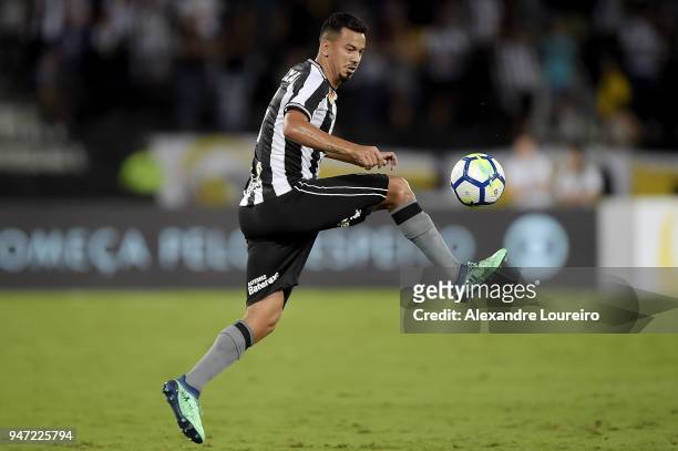 Rodrigo Lindoso of Botafogo in action during the match between Botafogo and Palmeiras as part of Brasileirao Series A 2018 at Engenhao Stadium on...