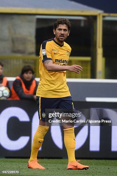 Alessio Cerci of Hellas Verona FC looks on during the serie A match between Bologna FC and Hellas Verona FC at Stadio Renato Dall'Ara on April 15,...