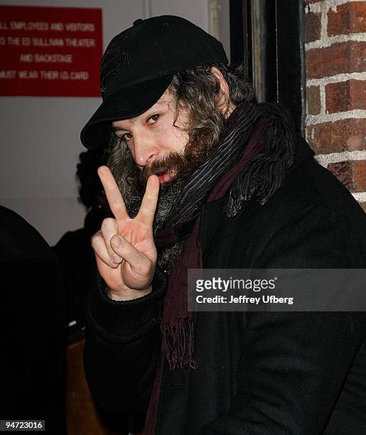 Singer Matisyahu visits "Late Show With David Letterman" at the Ed Sullivan Theater on December 17, 2009 in New York City.
