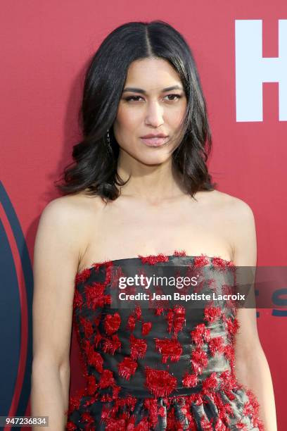 Julia Jones attends the premiere of HBO's "Westworld" Season 2 at The Cinerama Dome on April 16, 2018 in Los Angeles, California.