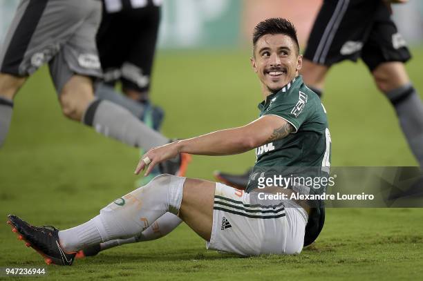 Willian of Palmeiras reacts during the match between Botafogo and Palmeiras as part of Brasileirao Series A 2018 at Engenhao Stadium on April 16,...