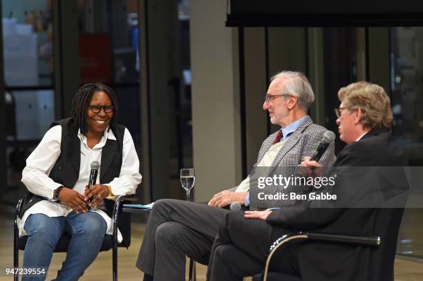 Academy Governor Whoopi Goldberg, Academy Museum Architect Renzo Piano, and Academy Museum Director Kerry Brougher speak onstage during the Academy...