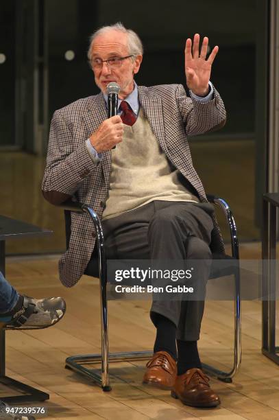 Academy Museum Architect Renzo Piano speaks onstage during the Academy Museum Conversation at The Times Center, featuring Whoopi Goldberg, Kerry...