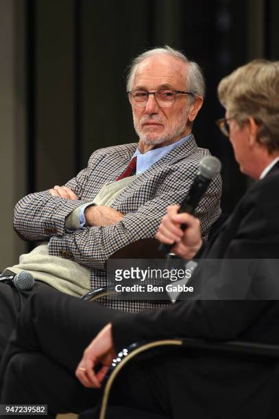 Academy Museum Architect Renzo Piano speaks onstage during the Academy Museum Conversation at The Times Center, featuring Whoopi Goldberg, Kerry...