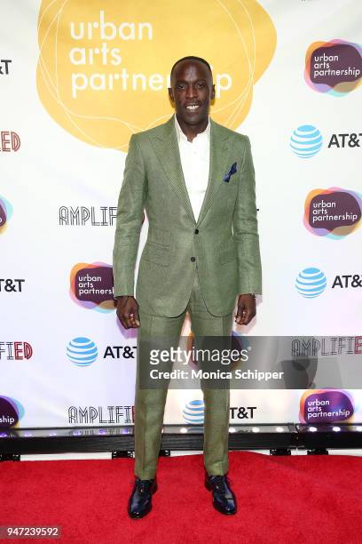 Michael Kenneth Williams attends the Urban Arts Partnership's AmplifiED Gala at The Ziegfeld Ballroom on April 16, 2018 in New York City.