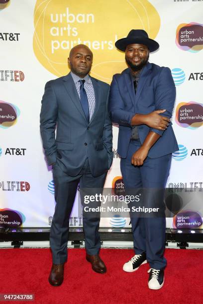 Roger Rojas and DJ Mike Strick attend the Urban Arts Partnership's AmplifiED Gala at The Ziegfeld Ballroom on April 16, 2018 in New York City.