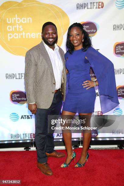 Joshua Davis and Katrina Perou attends the Urban Arts Partnership's AmplifiED Gala at The Ziegfeld Ballroom on April 16, 2018 in New York City.