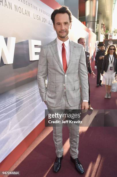 Rodrigo Santoro attends the Los Angeles Season 2 premiere of the HBO Drama Series WESTWORLD at The Cinerama Dome on April 16, 2018 in Los Angeles,...