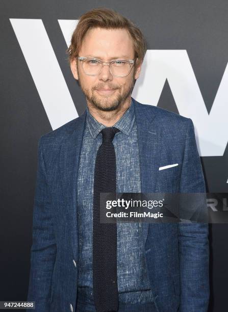 Jimmi Simpson attends the Los Angeles Season 2 premiere of the HBO Drama Series WESTWORLD at The Cinerama Dome on April 16, 2018 in Los Angeles,...