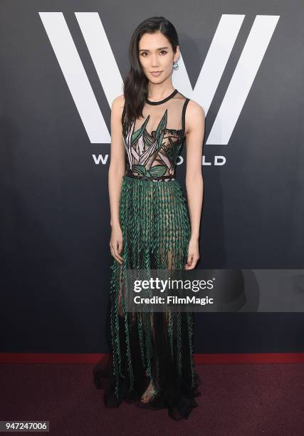 Tao Okamoto attends the Los Angeles Season 2 premiere of the HBO Drama Series WESTWORLD at The Cinerama Dome on April 16, 2018 in Los Angeles,...