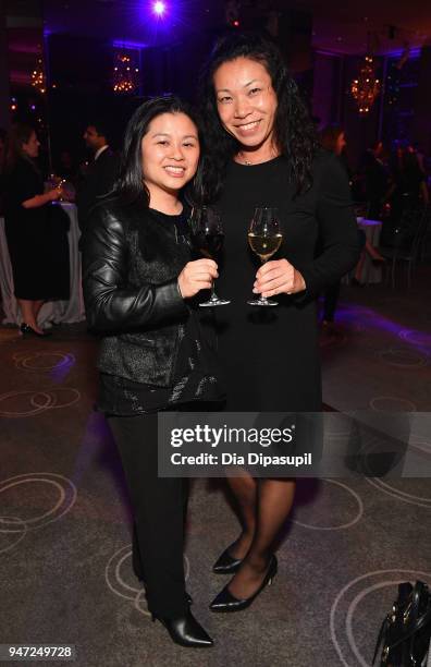 Amy Stratton and Sophie Chen attend the Lincoln Center Alternative Investment Industry Gala on April 16, 2018 at The Rainbow Room in New York City.