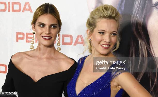 Amaia Salamanca and Luisana Lopilato attend the premiere of 'Perdidas' at the Hoyts Dot Cinemas on April 16, 2018 in Buenos Aires, Argentina.