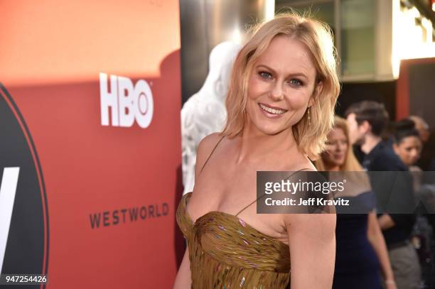 Ingrid Bolso Berdal attends the Los Angeles Season 2 premiere of the HBO Drama Series WESTWORLD at The Cinerama Dome on April 16, 2018 in Los...
