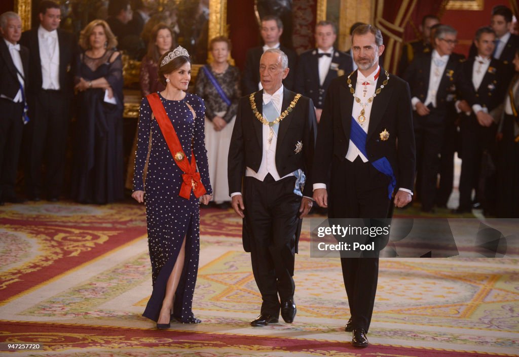 Spanish Royals Host A Dinner Gala For President Of Portugal Marcelo Rebelo De Sousa