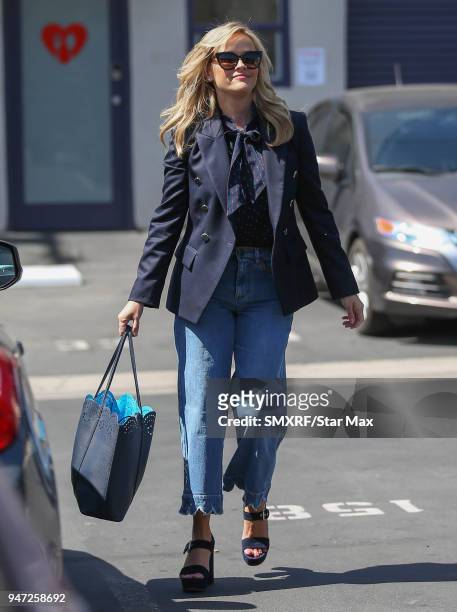 Reese Witherspoon is seen on April 16, 2018 in Los Angeles, CA.