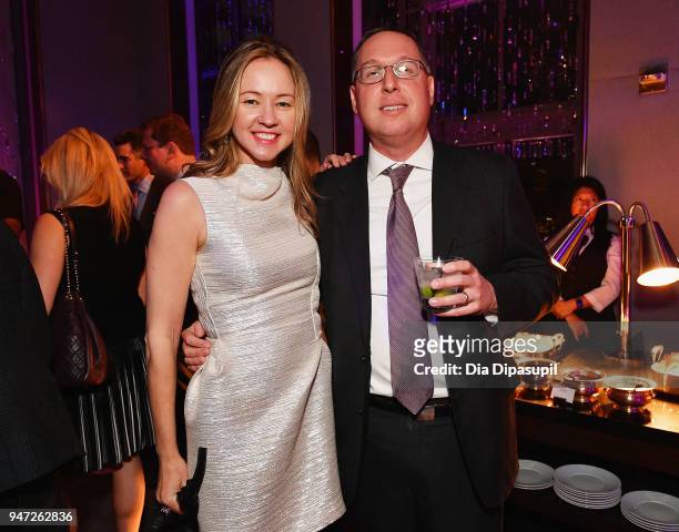 Anna Nikolayevsky and guest attend the Lincoln Center Alternative Investment Industry Gala on April 16, 2018 at The Rainbow Room in New York City.