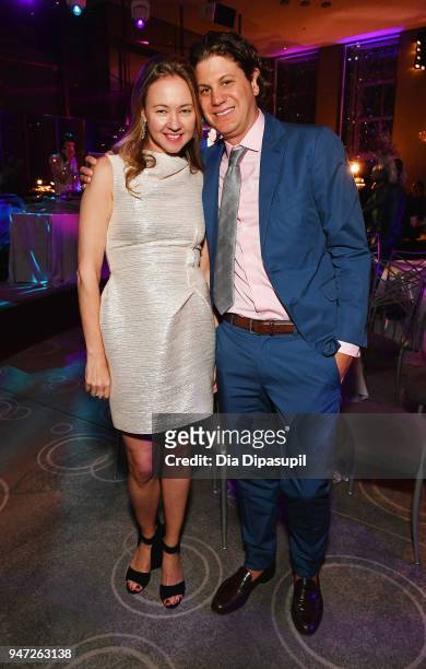 Anna Nikolayevsky and guest attend the Lincoln Center Alternative Investment Industry Gala on April 16, 2018 at The Rainbow Room in New York City.