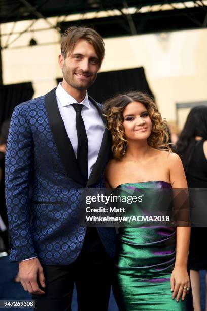 Ryan Hurd and Maren Morris attend the 53rd Academy of Country Music Awards t on April 15, 2018 in Las Vegas, Nevada.