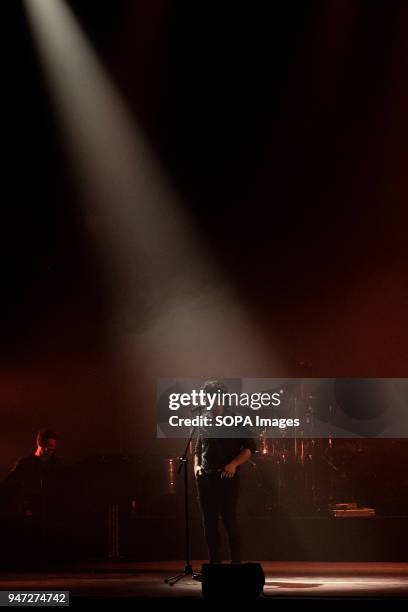 Alessandro Mannarino performs live at Teatro Augusteo of Naples during his last tour called "L'impero Crollerà ".