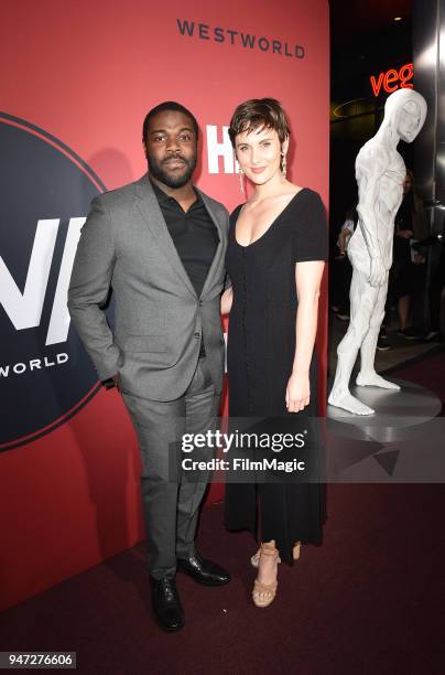 Sam Richardson and Nicole Boyd attends the Los Angeles Season 2 premiere of the HBO Drama Series WESTWORLD at The Cinerama Dome on April 16, 2018 in...