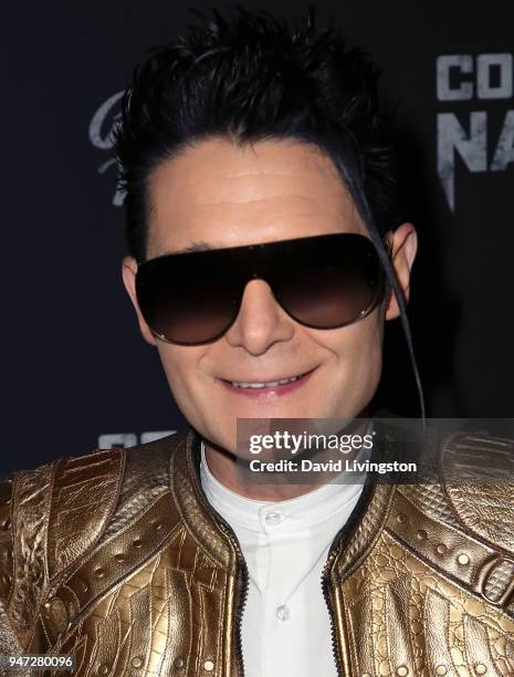 Actor Corey Feldman attends the "Corbin Nash" premiere screening at The Montalban on April 16, 2018 in Hollywood, California.