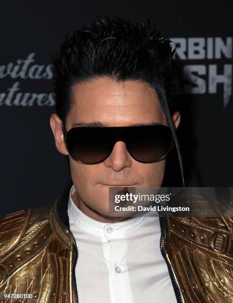 Actor Corey Feldman attends the "Corbin Nash" premiere screening at The Montalban on April 16, 2018 in Hollywood, California.