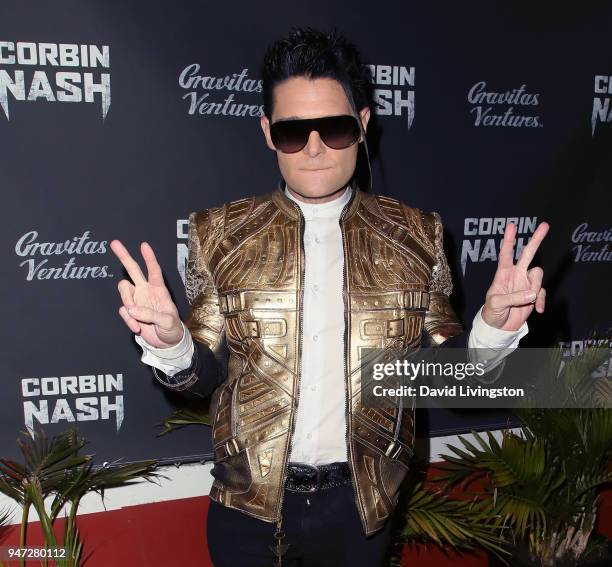 Actor Corey Feldman attends the "Corbin Nash" premiere screening at The Montalban on April 16, 2018 in Hollywood, California.