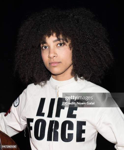 Esperanza Spalding attends the 2018 New York Live Arts Gala at Irving Plaza on April 16, 2018 in New York City.