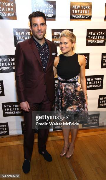 Zachary Quinto and Celia Keenan-Bolger attend the 2018 New York Theatre Workshop Gala at the The Altman Building on April 16, 2018 in New York City.