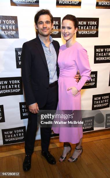 Jason Ralph and Rachel Brosnahan attend the 2018 New York Theatre Workshop Gala at the The Altman Building on April 16, 2018 in New York City