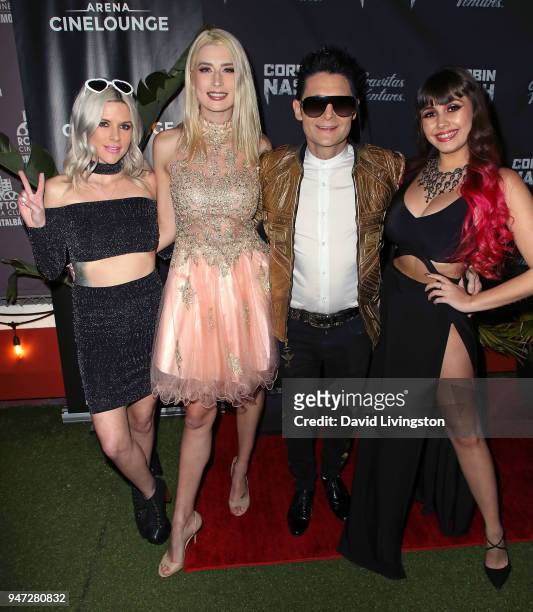 Guest, model Courtney Anne Mitchell, actor Corey Feldman and singer Soheila Clifford attend the "Corbin Nash" premiere screening at The Montalban on...