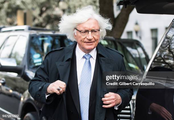 Defense attorney Thomas Mesereau leaving the Montgomery County Courthouse for the sixth day of Bill Cosby's retrial for sexual assault charges on...