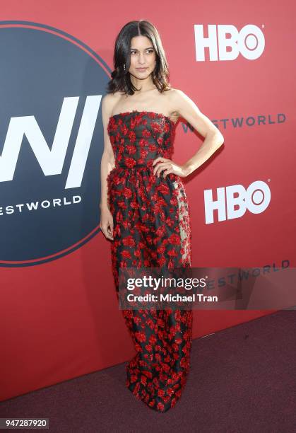 Julia Jones arrives at the Los Angeles premiere of HBO's "Westworld" season 2 held at The Cinerama Dome on April 16, 2018 in Los Angeles, California.