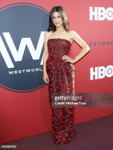 Julia Jones arrives at the Los Angeles premiere of HBO's "Westworld" season 2 held at The Cinerama Dome on April 16, 2018 in Los Angeles, California.