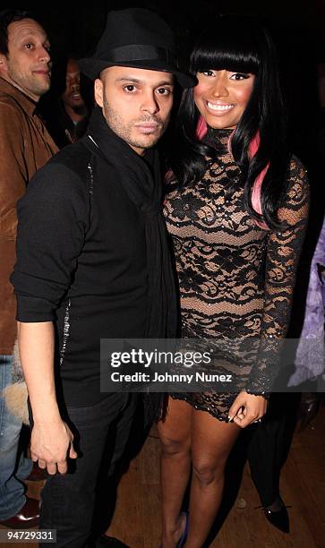 Richie Akiva and Nicki Minaj attend Robin Thicke's "Sex Therapy" album release party at Butter on December 14, 2009 in New York City.