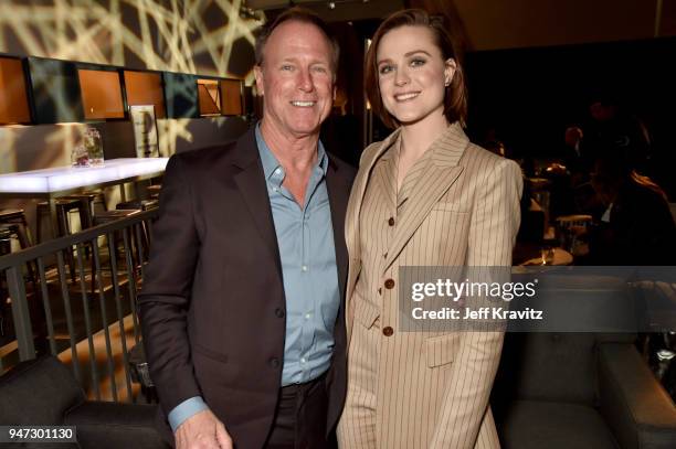 Louis Herthum and Evan Rachel Wood attend the Los Angeles Season 2 premiere of the HBO Drama Series WESTWORLD at The Cinerama Dome on April 16, 2018...