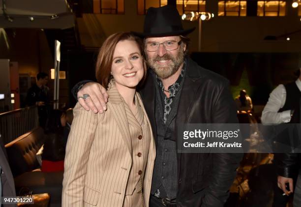 Evan Rachel Wood and Jeffrey Nordling attend the Los Angeles Season 2 premiere of the HBO Drama Series WESTWORLD at The Cinerama Dome on April 16,...