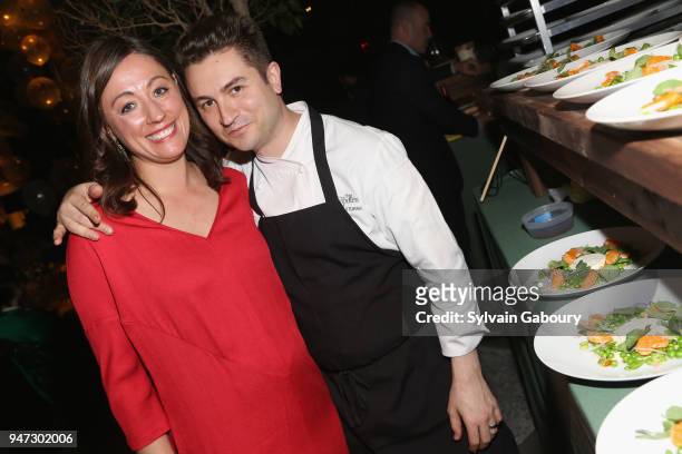 Kate Brashares and Alex Stupak attend Edible Schoolyard NYC 2018 Spring Benefit at 180 Maiden Lane on April 16, 2018 in New York City.