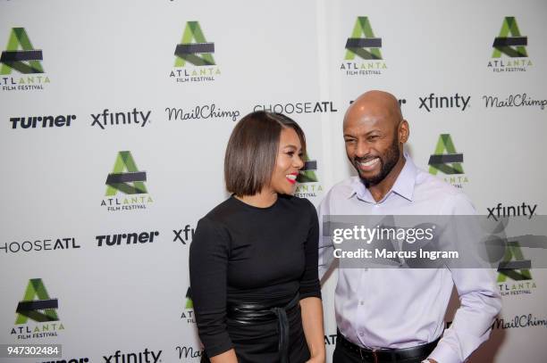 Actress Regina Hall and Romany Malco attend the 42nd Annual Atlanta Film Festival "Prison Logic" screening at Plaza Theater on April 16, 2018 in...