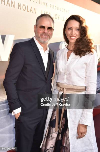 Richard T. Lewis and Emily Lewis attend the Los Angeles Season 2 premiere of the HBO Drama Series WESTWORLD at The Cinerama Dome on April 16, 2018 in...