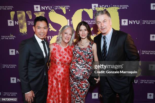Drew Herrarte, Sharon Peterson, Hilaria Baldwin and Alec Baldwin during the NYU Tisch School of the Arts GALA 2018 at Capitale on April 16, 2018 in...