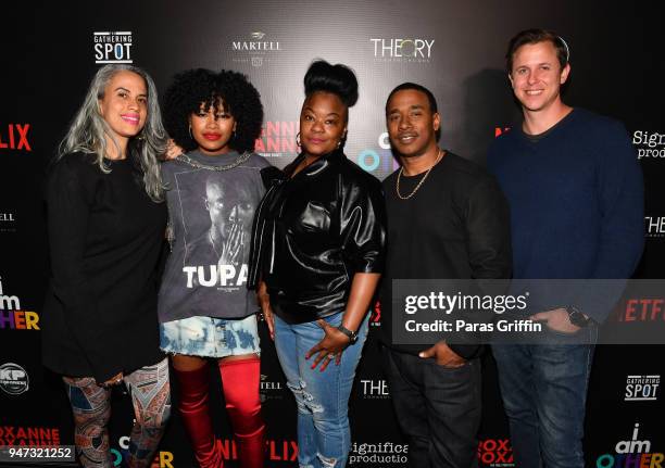 MiMi Valdes, Chante Adams, Roxanne Shante, and Kawan 'KP' Prather attend "Roxanne Roxanne" Atlanta Screening VIP Q&A and Afterparty at The Gathering...