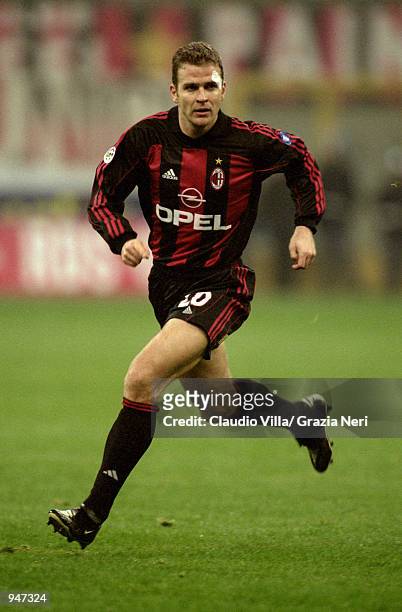 Oliver Bierhoff of AC Milan in action during the Italian Serie A match against Napoli played at the San Siro, in Milan, Italy. AC Milan won the match...