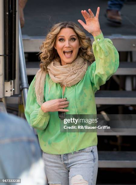 Jennifer Nettles of the country duo 'Sugarland' is seen at 'Jimmy Kimmel Live' on April 16, 2018 in Los Angeles, California.