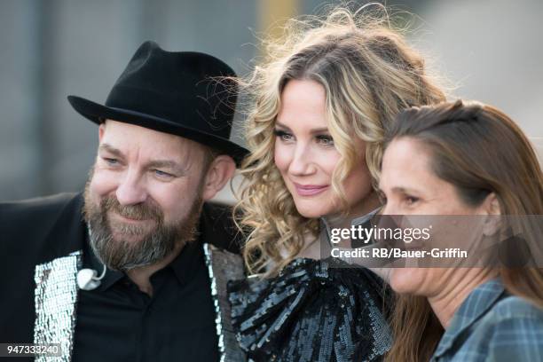 Kristian Bush and Jennifer Nettles of the country duo 'Sugarland' are seen at 'Jimmy Kimmel Live' on April 16, 2018 in Los Angeles, California.