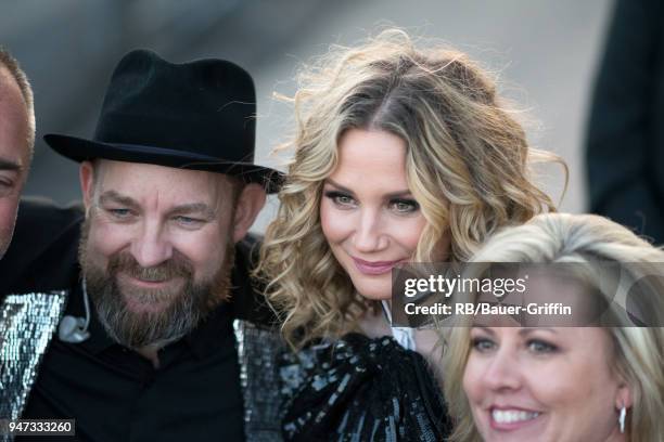 Kristian Bush and Jennifer Nettles of the country duo 'Sugarland' are seen at 'Jimmy Kimmel Live' on April 16, 2018 in Los Angeles, California.