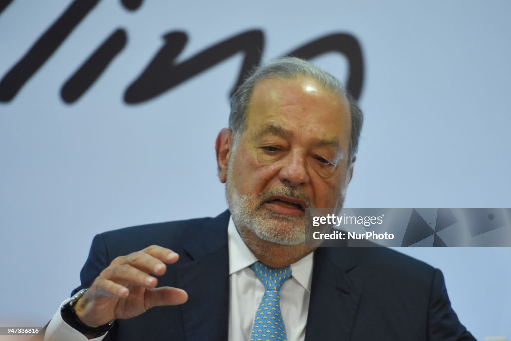 America Movil SAB Chairman Emeritus Carlos Slim Holds Press Conference