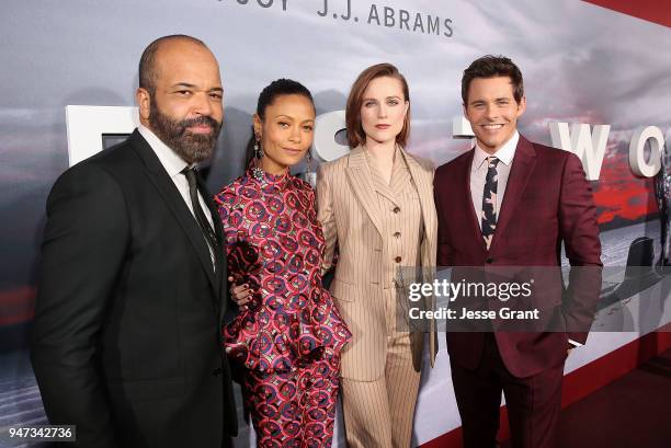 Jeffrey Wright, Thandie Newton, Evan Rachel Wood and James Marsden attend the Premiere of HBO's "Westworld" Season 2 at The Cinerama Dome on April...