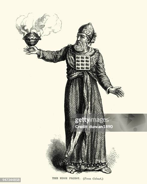 jewish high priest - priest rabbi stock illustrations